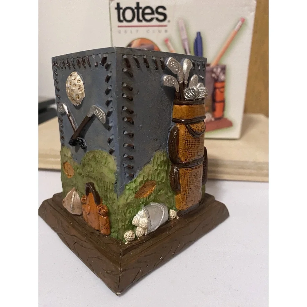 Totes Golfer Pencil Holder Square Resin